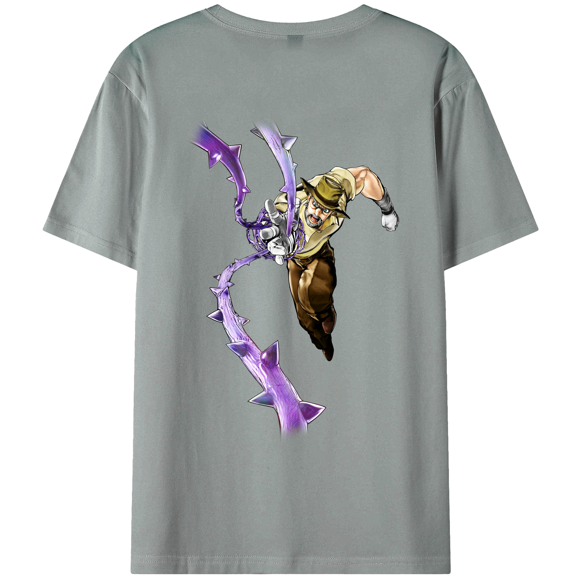 （画像用） ジョジョの奇妙な冒険 ジョセフ?ジョースター JoJo's Bizarre Adventure Joseph Joestar 綿100％ メンズ半袖Tシャツ（バックプリント） 通気性
